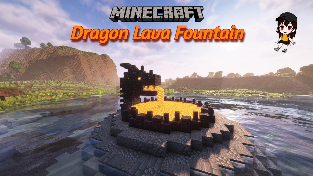 Minecraft | Dragon Lava Fountain Design