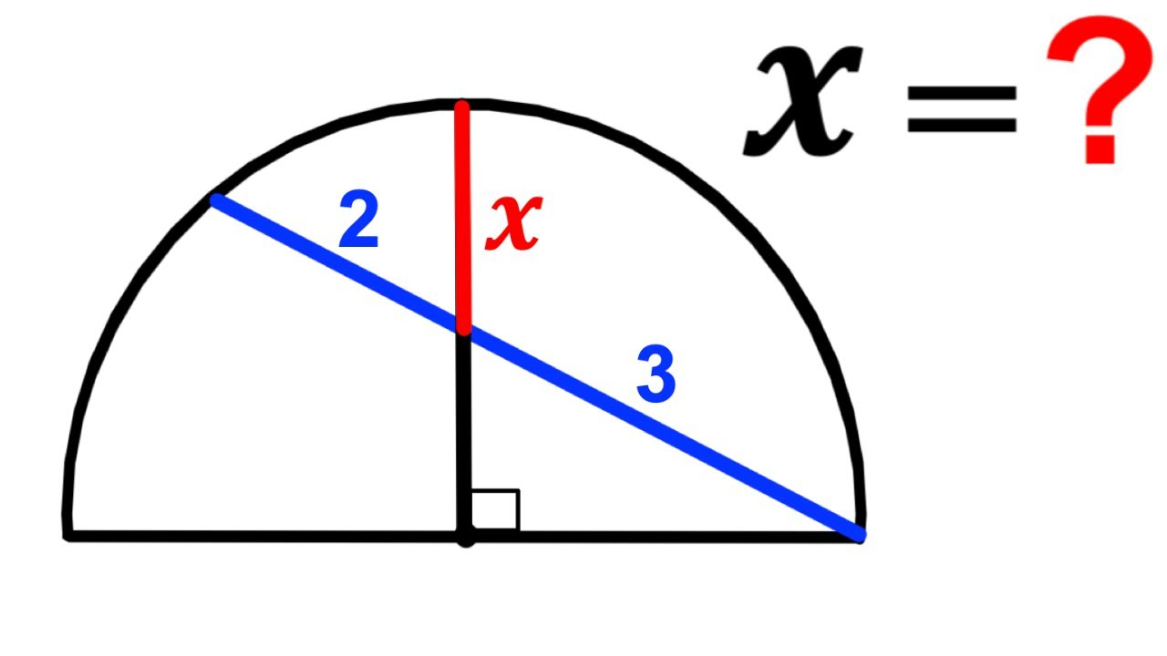 Can you find the length X? | (Semicircle) | #math #maths | #geometry