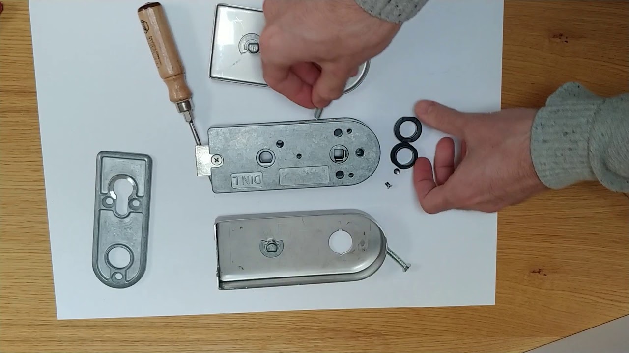 Glastürschloss DIN-/ Öffnungsrichtung wechseln