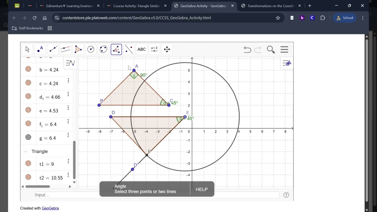 Triangle Similarity: Task 2, Part D