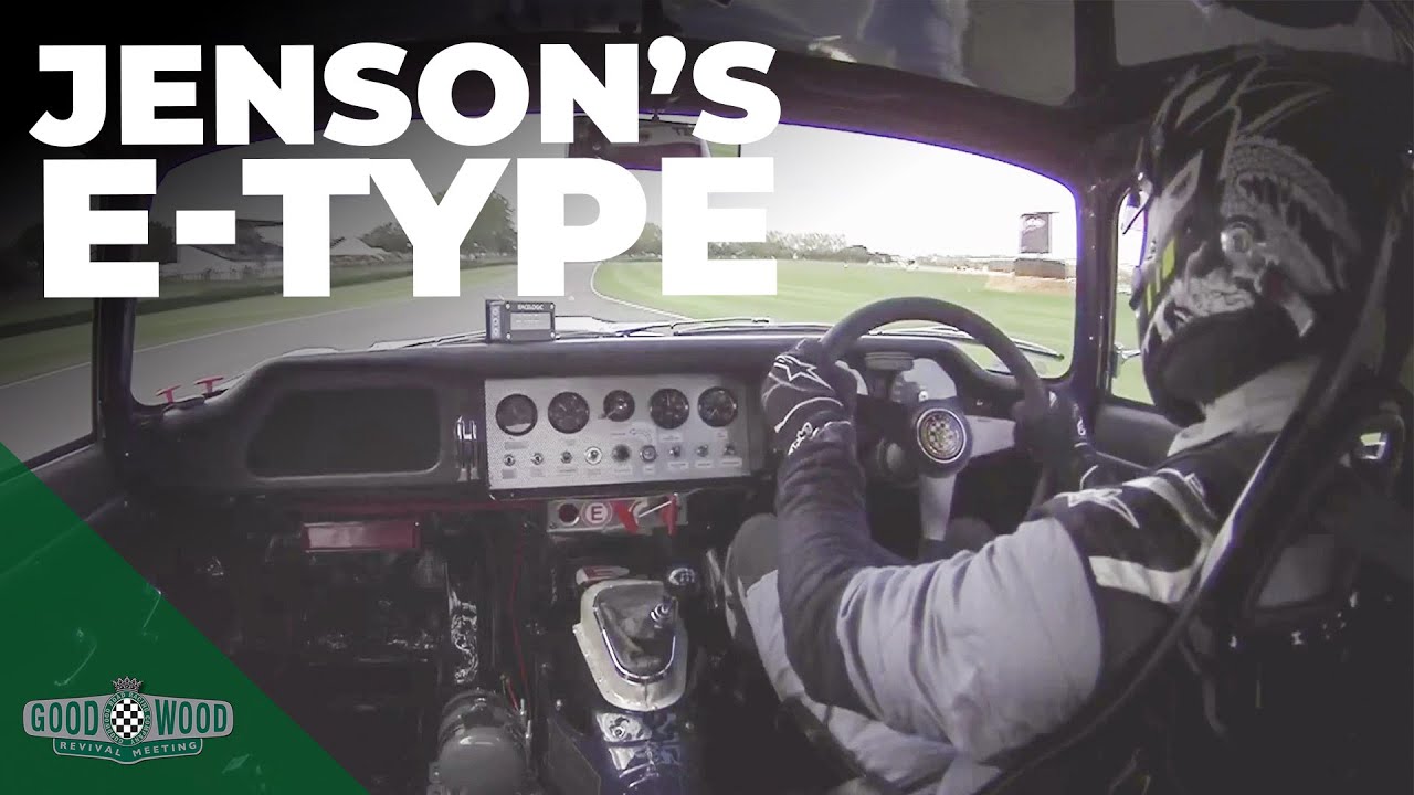 Onboard Jenson Button's smooth Jaguar E-type laps | Goodwood Revival '22