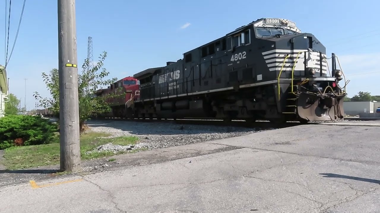 Norfolk Southern- Canadian Pacific-Kansas City Southern 6 Locomotive mix freight train in Bellevue