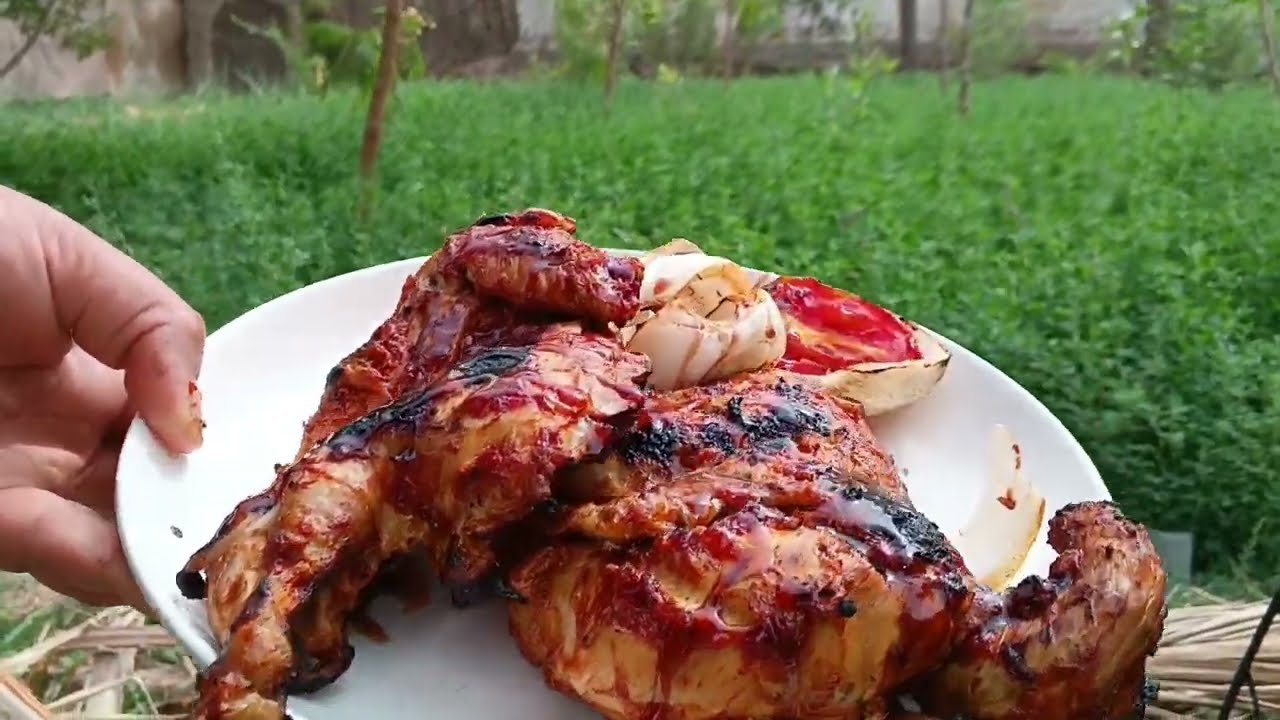 ألريف العراقي🇮🇶حياة القرية،🛖 روتين فلاحة عراقية، 🚜 👩‍🌾 شوي الدجاج على ألحطب🔥🐔