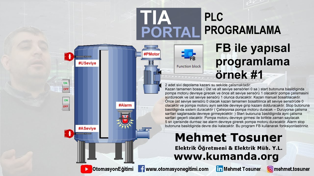 Tia Portal FB ile yapısal programlama örnek -1 #elektrik #otomasyon #plc #tiaportal #s71200 #s71500
