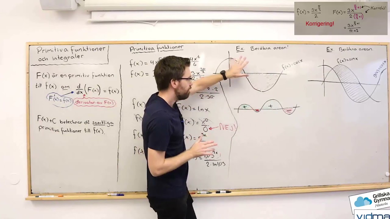 Matematik 4. PRIMITIVA FUNKTIONER OCH INTEGRALER (korrigerad version)