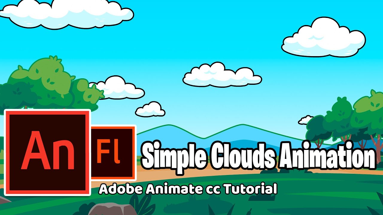 Clouds Animation for Beginners | Adobe Animate CC Tutorial | 2D Cloud Animation Tutorial
