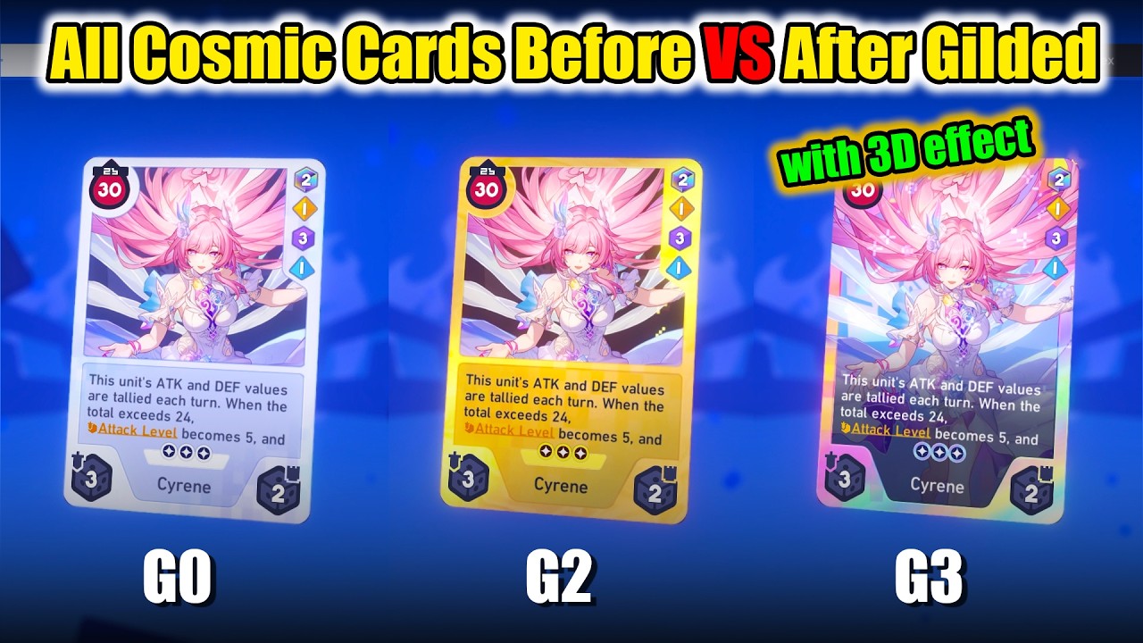 All Cosmic Cards Before VS After Gilded Comparison | HSR 4.0