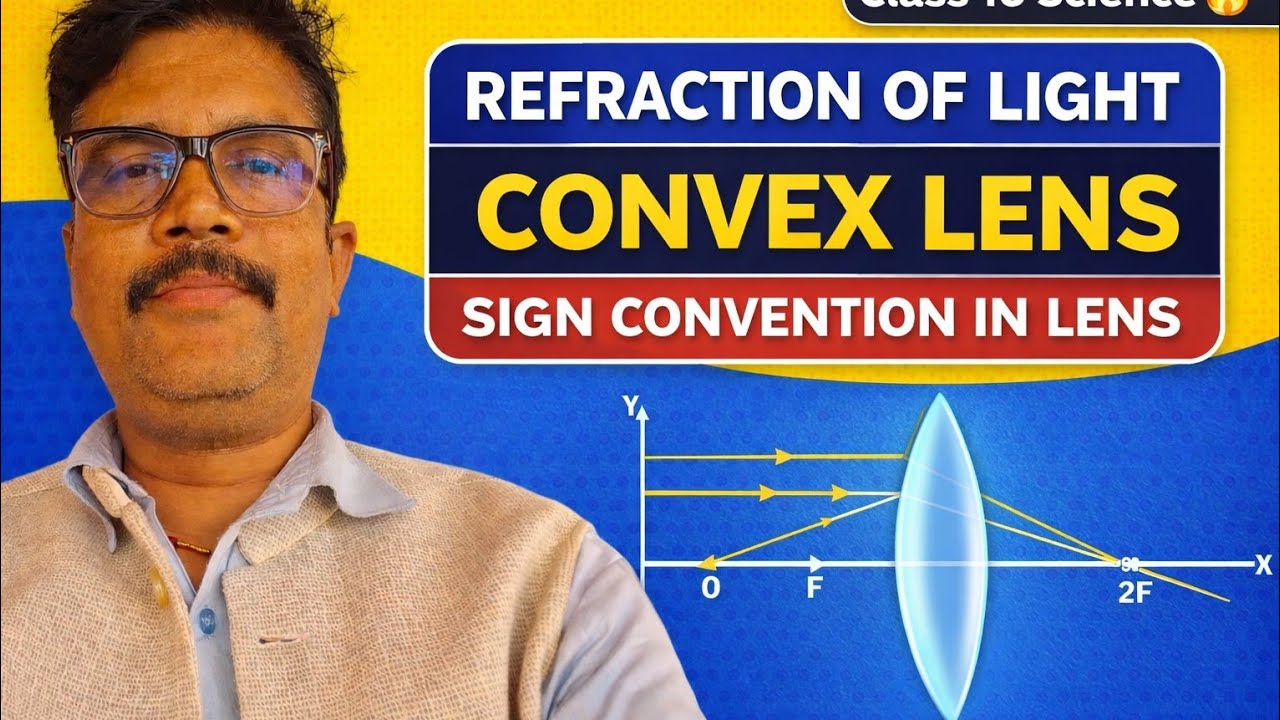 REFRACTION OF LIGHT // CONVEX LENS //SIGN CONVENTION IN LENS