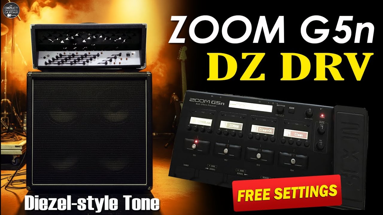 ZOOM G5n DISTORTION - DIEZEL-style + BOGNER-style 4x12 Cab Simulation
