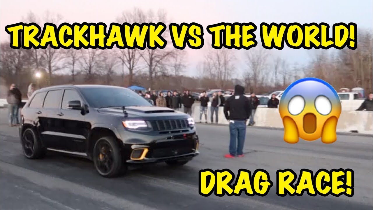 1000HP TRACKHAWK VS TESLA MODEL X P100D AND MUCH MORE! *INSANE*