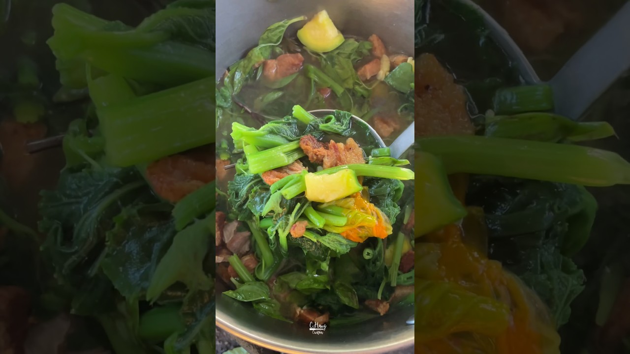 Squash Blossom & Shoots w/ Crispy Pork Belly Soup 
