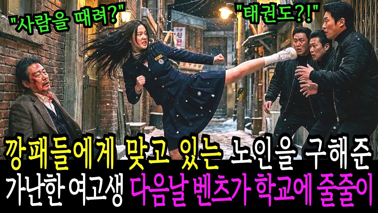 깡패들에게 맞고 있는 노인을 구해준 가난한 여고생, 다음날 벤츠가 학교에 줄줄이 들어 오는데..I노후사연I감동사연I오디오북I시니어오디오북I사연라디오I시니어사연I