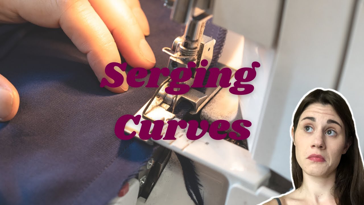 how to serge around curves or circles with a serger \\ overlocker machine - sewing secrets 🙊😮🤐