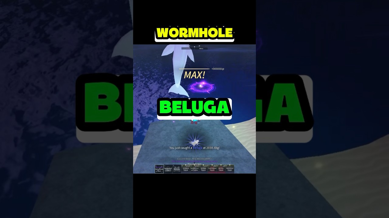 Wormhole can can beluga? #fisch #roblox #johngaming
