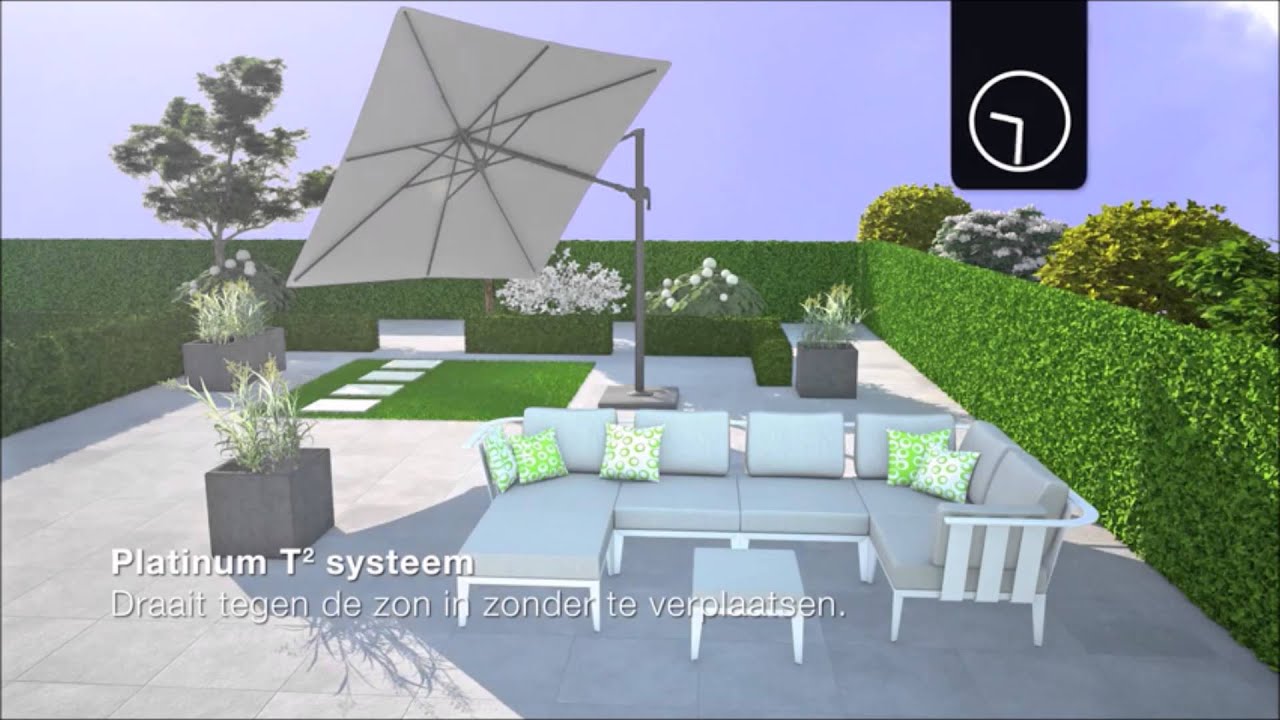 Platinum zweefparasol systeem | Tuinmeubelen.nl