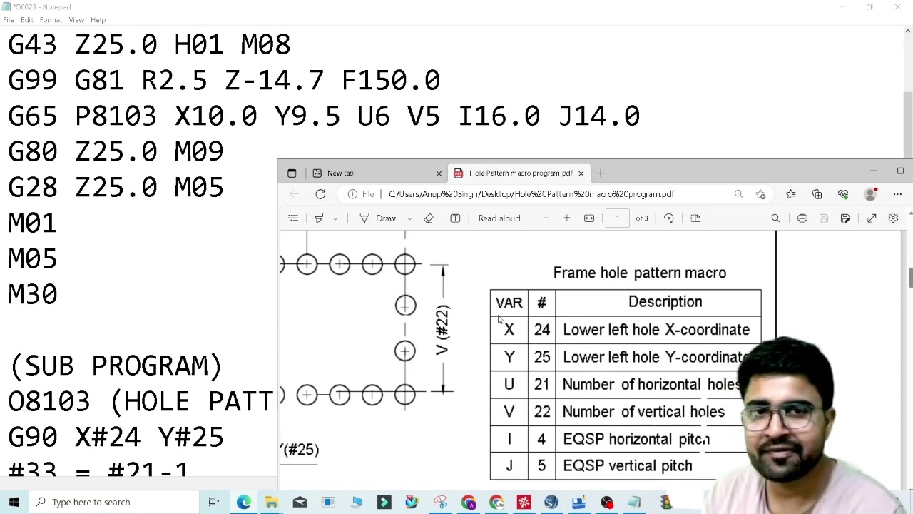 How to Drilling macro program , drill macro ,HOLE PATTERN MACRO