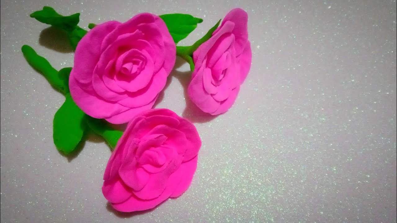 How To Make Rose Flower With Clay