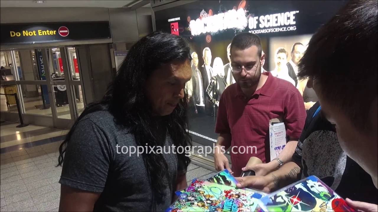 Adam Beach - SIGNING AUTOGRAPHS while promoting 'Suicide Squad' in NYC