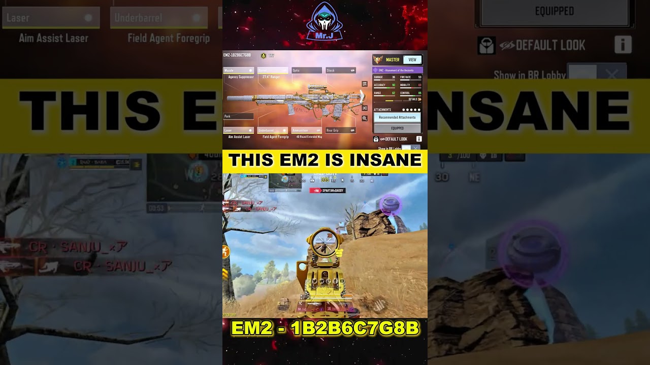 NO AR CAN DEFEAT EM2 ⚡ Best Accuracy & Range Gunsmith | COD Mobile BR