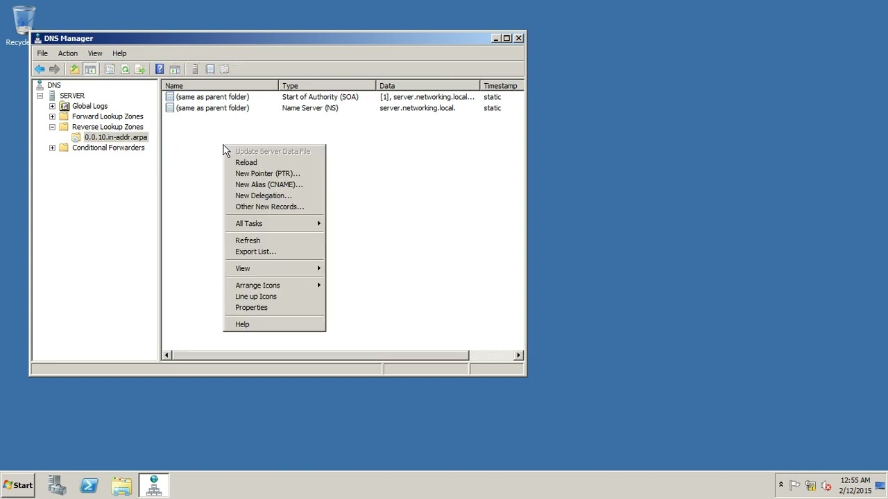 B  Configure DNS Reverse Lookup Zone