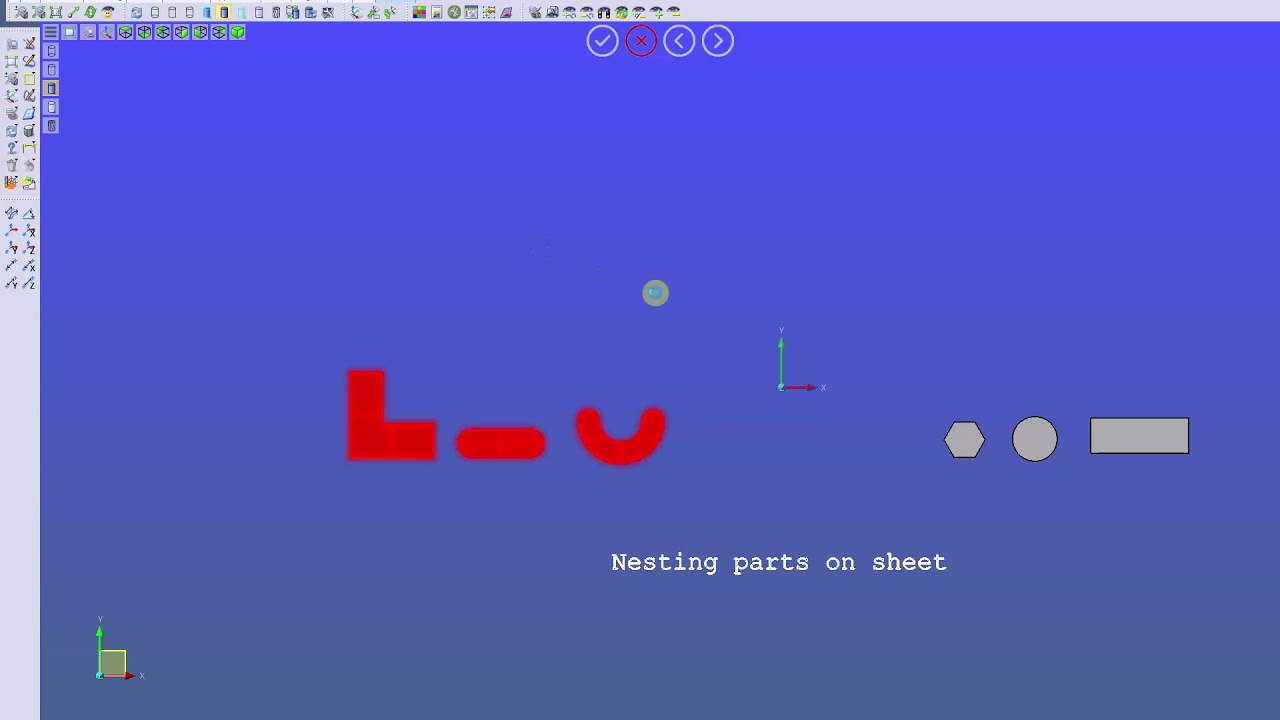 VISI Nesting parts on sheet