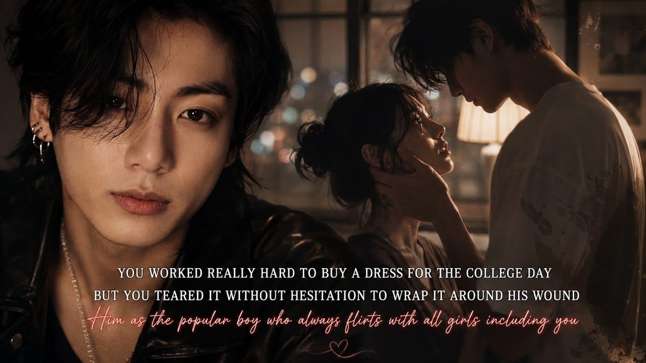 You teared your dress which you bought with hard work to wrap around his wound#jkff#jungkook