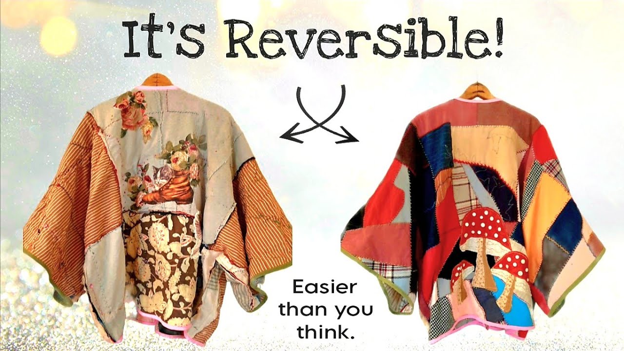 NO PATTERN How To Make a Reversible Jacket From an Old Quilt or Blanket