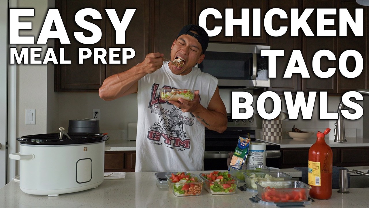 High-Protein Crockpot Chicken Taco Bowls (Easy Beginner Meal Prep)