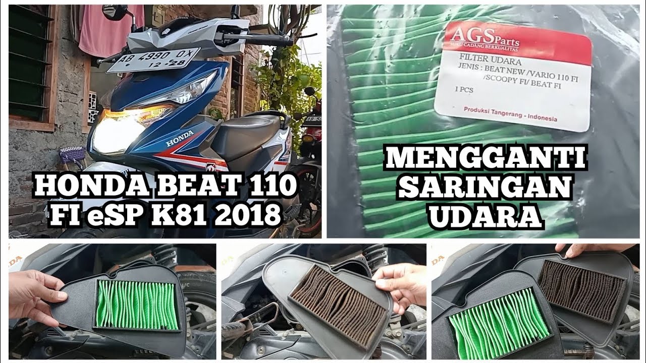 GANTI SARINGAN UDARA -AIR FILTER di HONDA BEAT 110 FI K81 2018