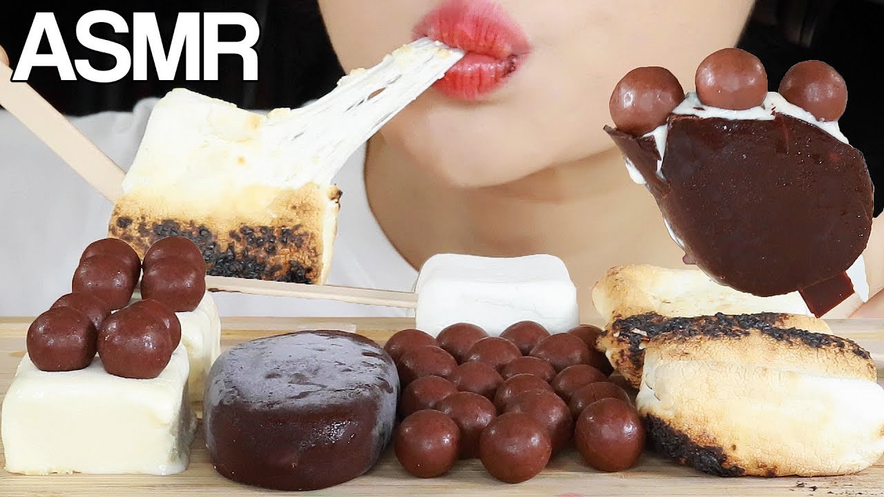 ASMR ICE CREAM CHOCOLATES TOASTED MARSHMALLOWS 🍫🍦EATING SOUNDS MUKBANG