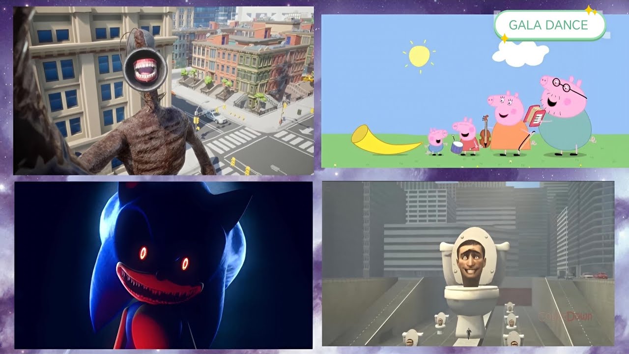 SIREN HEAD. EXE 🆚 PEPPA PIG. EXE 🆚 SONIC. EXE 🆚SKIBIDI TOILET 🎶GALA DANCE 🎶