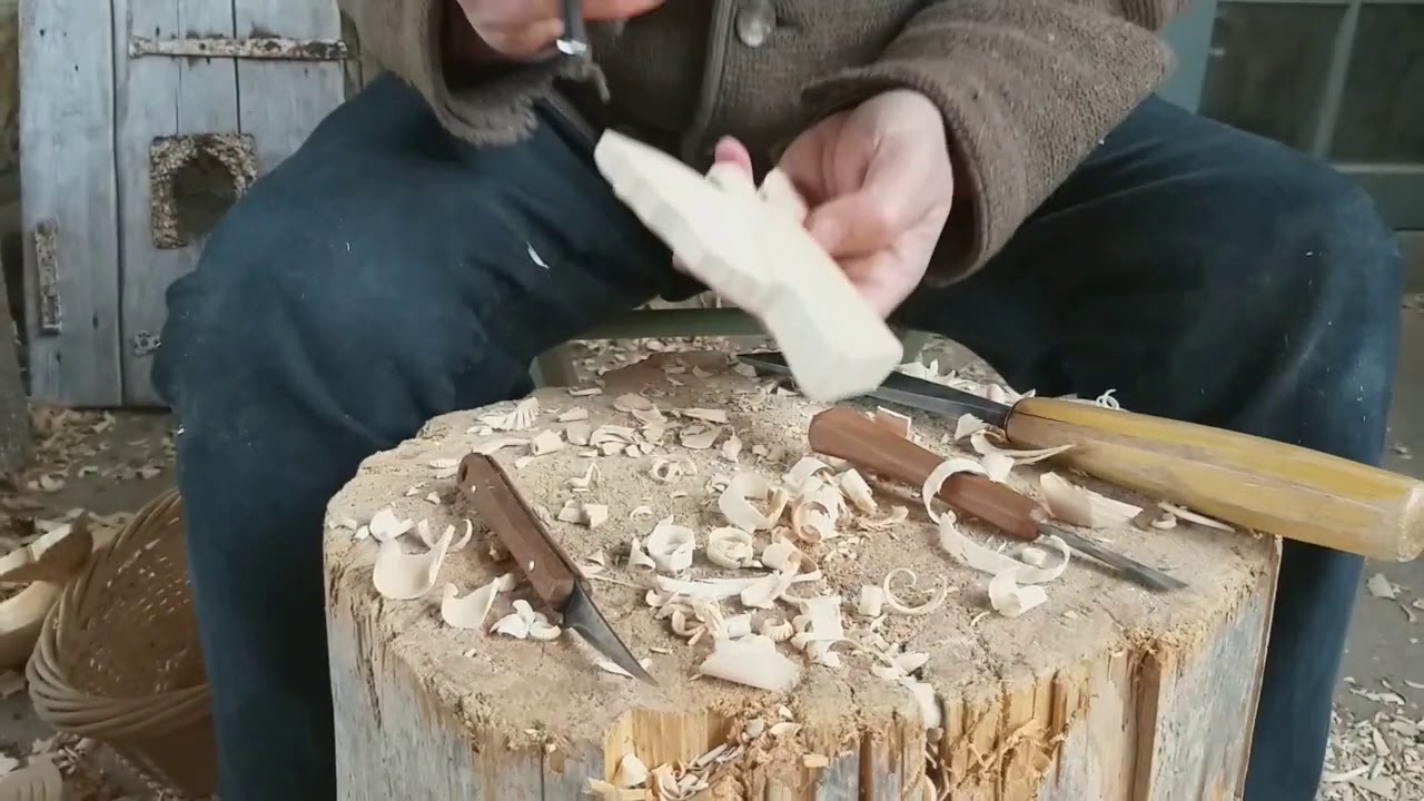 Carving a Wooden Angel
