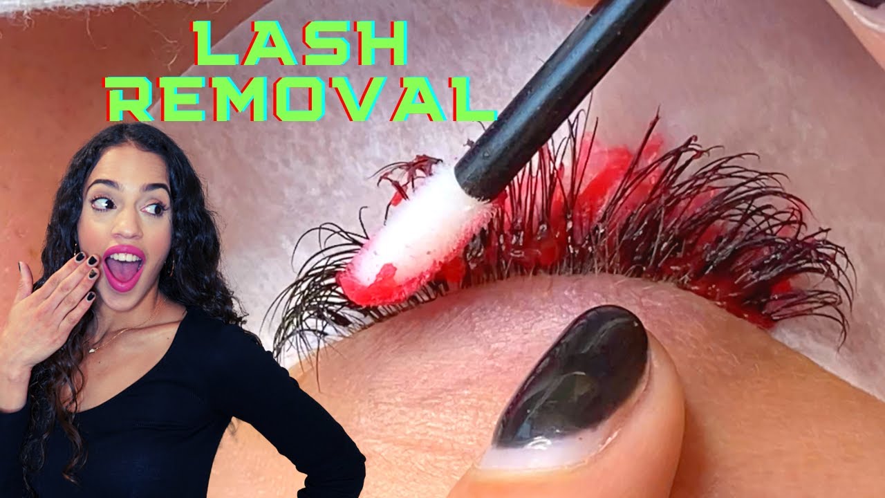 Eyelash Extensions Removal *ODDLY SATISFYING* Stacy Lash Products