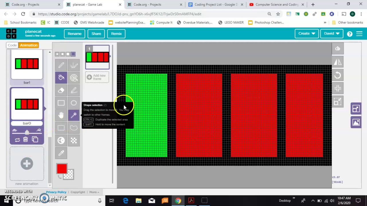 Создайте полоску здоровья в Game Lab на Code.org