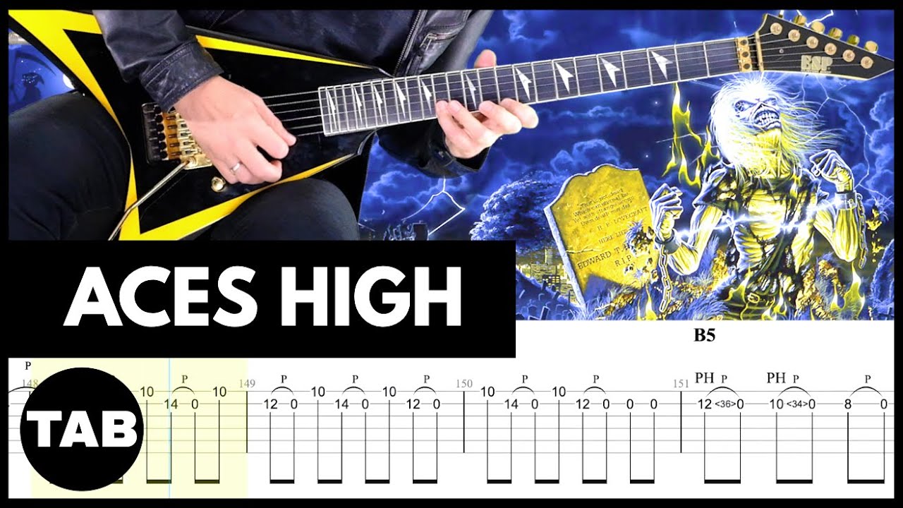 ACES HIGH Iron Maiden Guitar TAB | Lesson | Tutorial | Cover