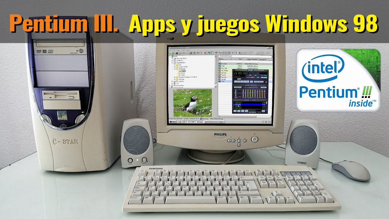 Proyecto PIII de la basura (IV): aplicaciones, juegos y rendimiento en Windows 98.