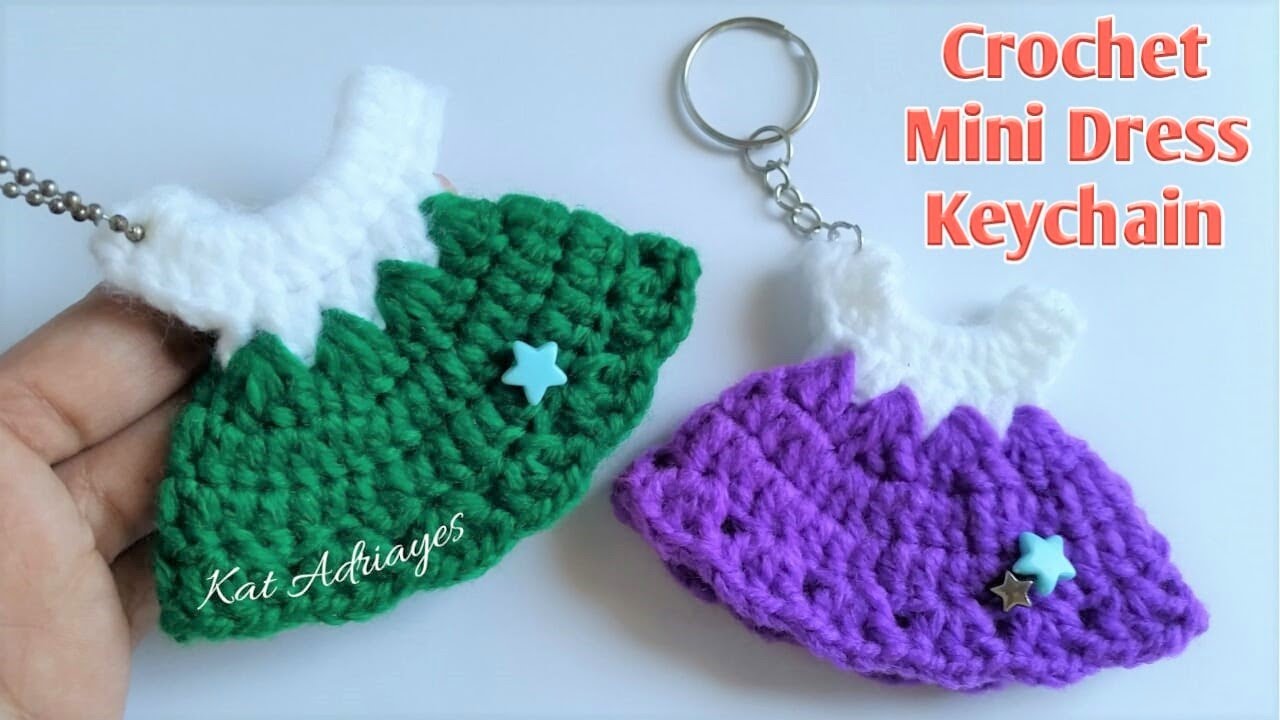 Crochet Mini Dress Keychain | DIY Crochet Mini Dress | Crochet Miniature Dress