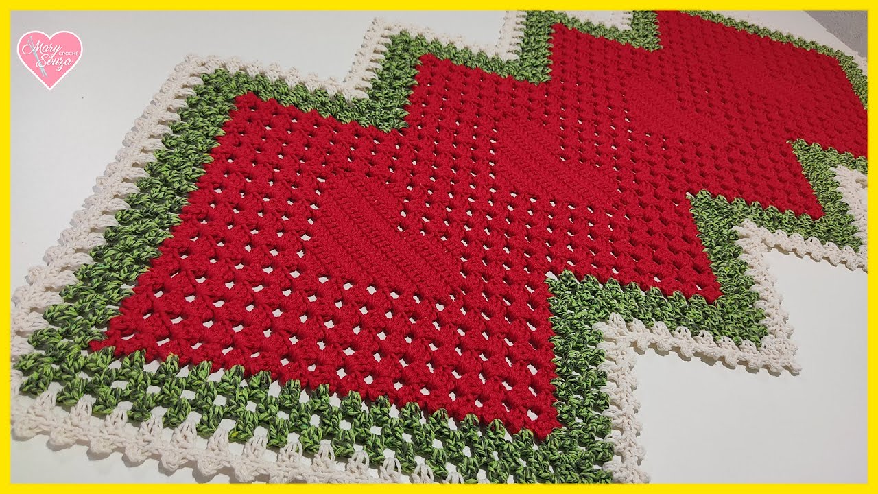 CAMINHO DE MESA NATAL EM CROCHÊ | Passo a passo completo