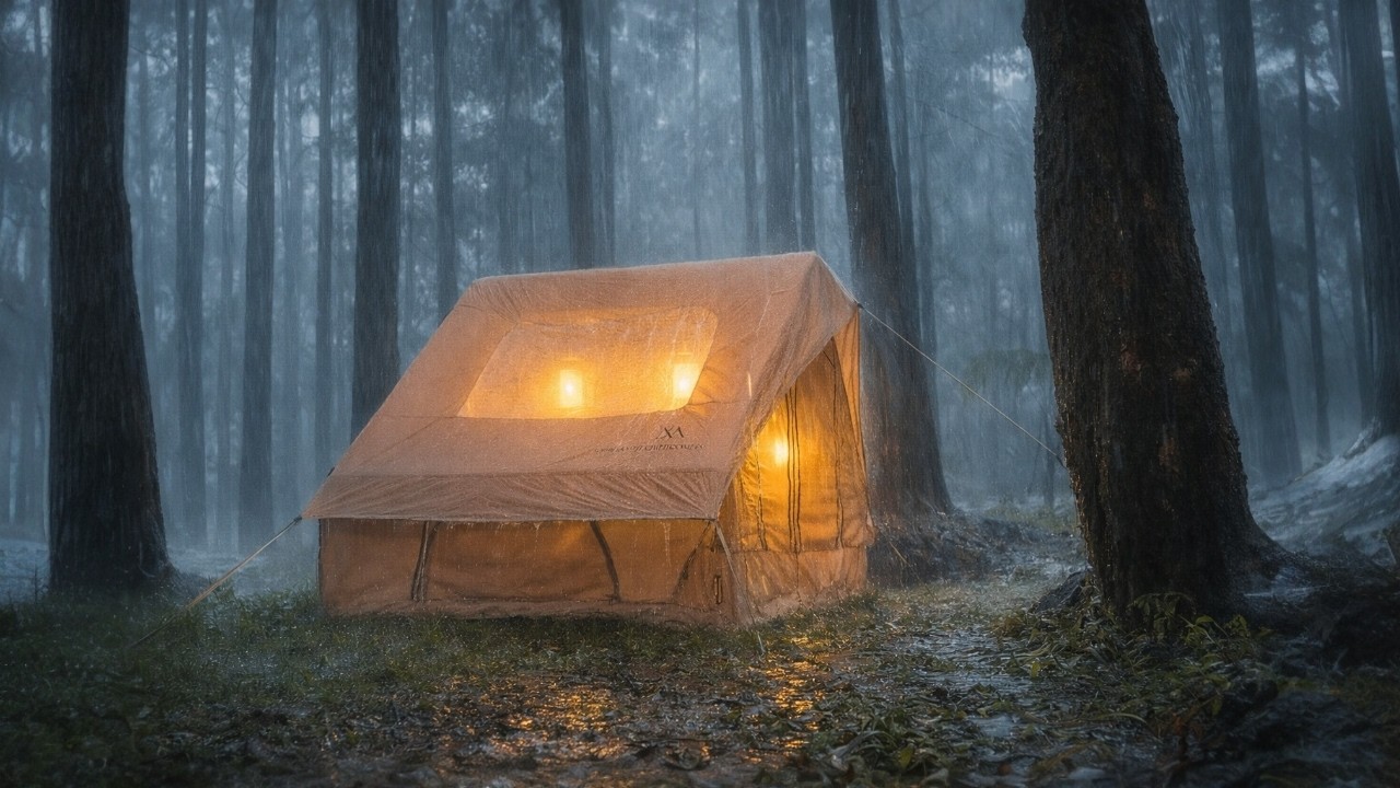 Finding Calm & Relaxation in My Coziest Air Tent During a Heavy Downpour | Camping in Heavy Rain