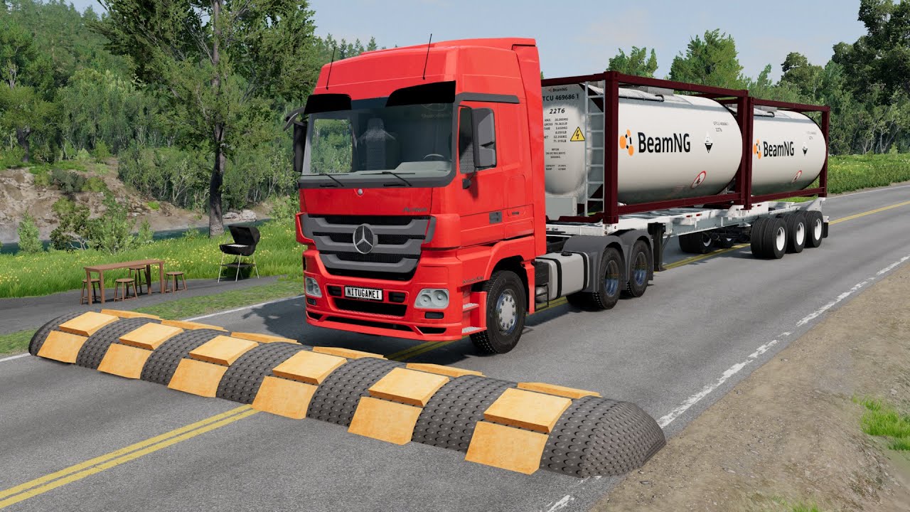 Truck vs Speedbump  -  BeamNG.Drive 🚛🚜🚚