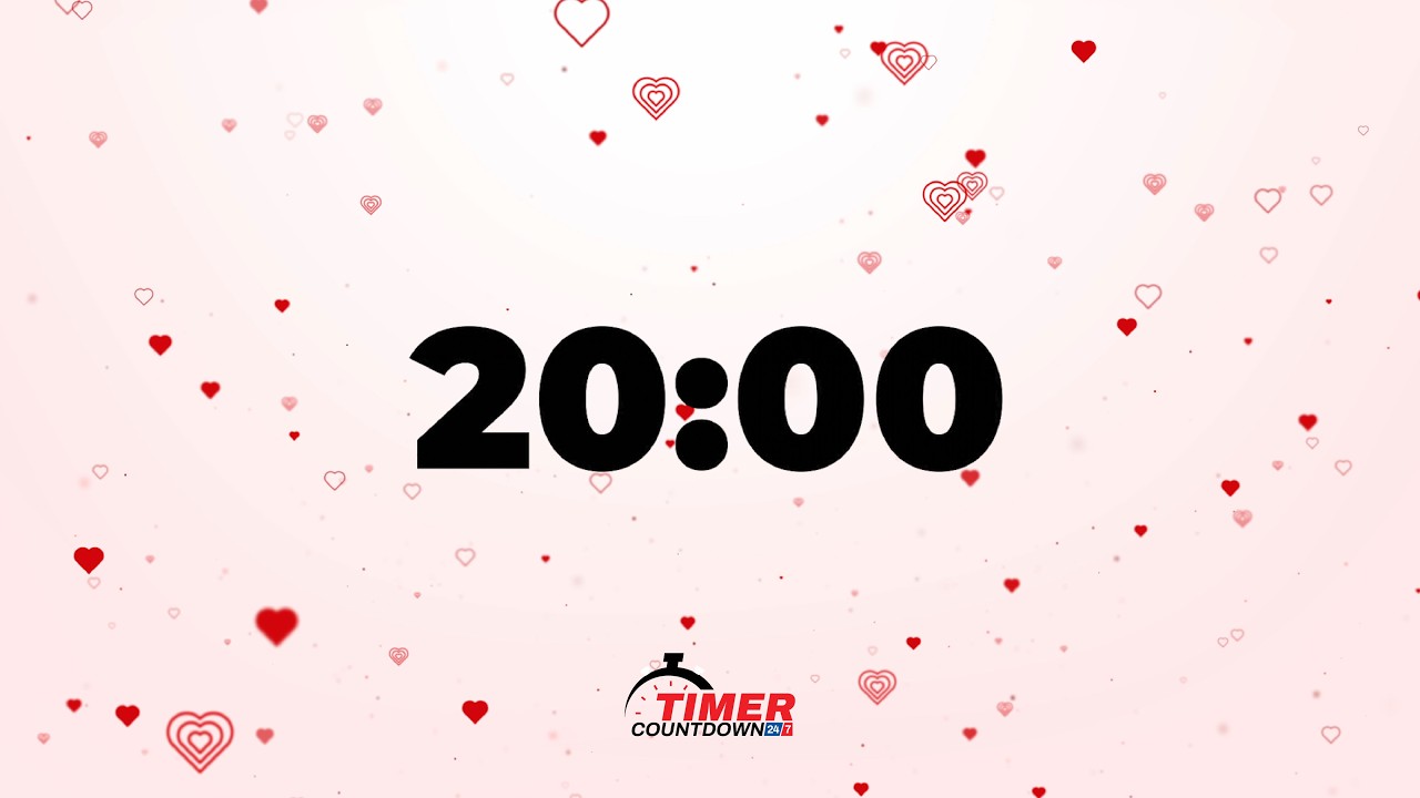 20 Minute Valentine  Timer 💘 | Romantic Heart Countdown with Music