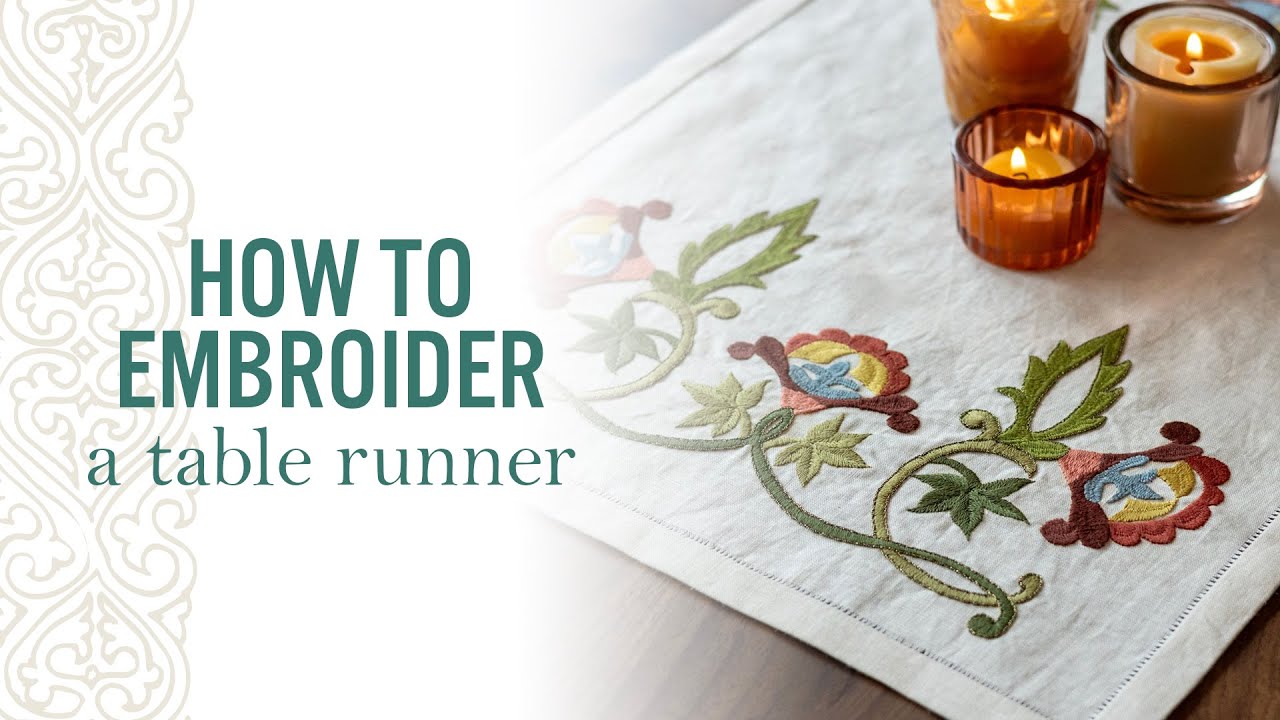 How to stitch an embroidered table runner