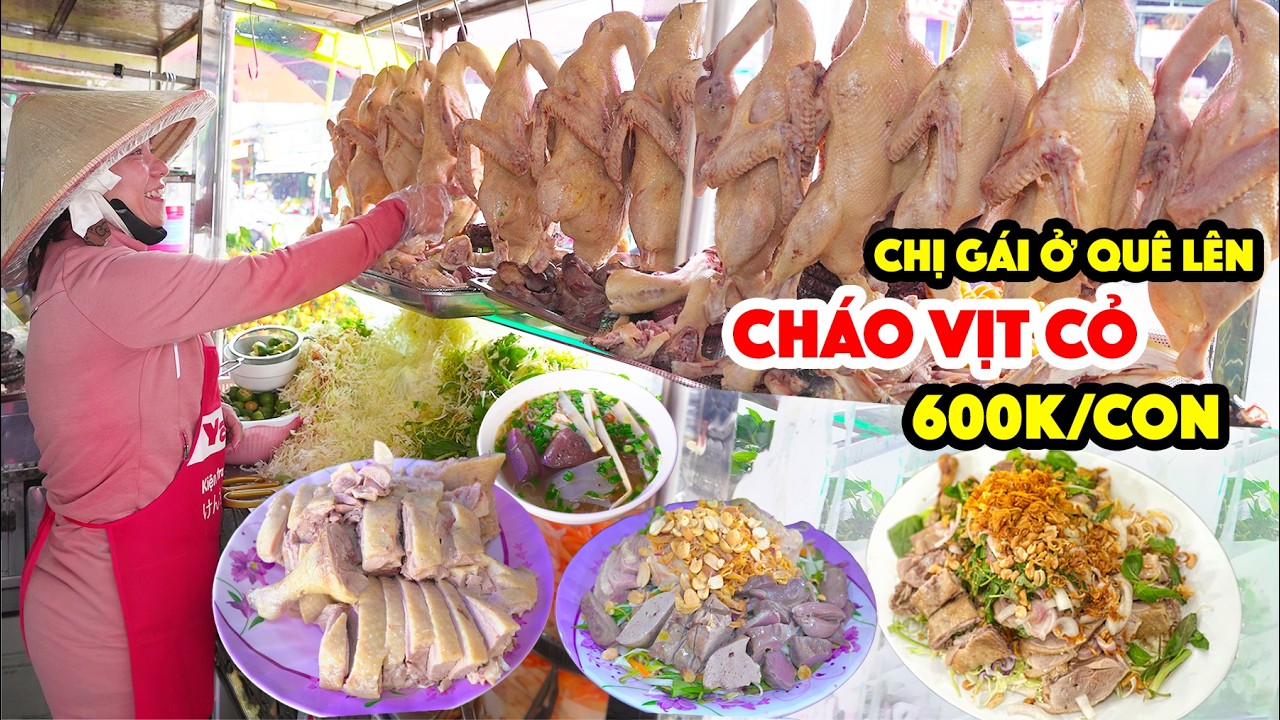 Chị Gái Ở Quê Lên Bán Cháo Gỏi Vịt Cỏ Siêu Ngon 600k Một Con Trên Đường Phố Sài Gòn