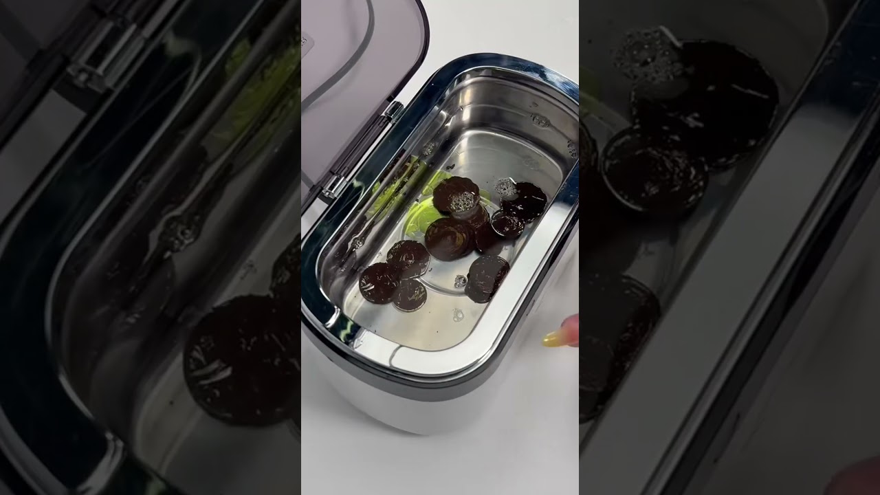 Tiny ultrasound water bubbles,mighty clean! See the science behind the shine! #cleaningtips #shorts