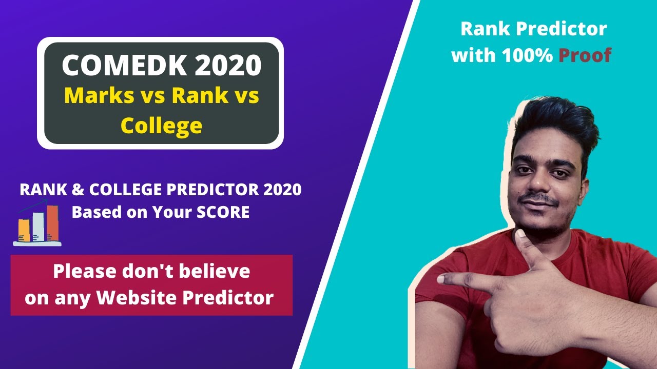 COMEDK 2020 | Marks vs Rank vs College | Rank Predictor | Complete Analysis