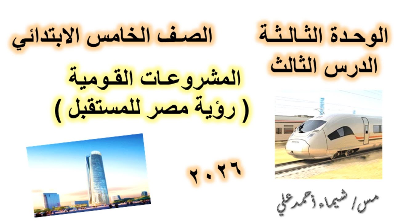 المشروعات القومية ( رؤية مصر للمستقبل ) | الصف الخامس الابتدائي | دراسات اجتماعية | منهج 2026