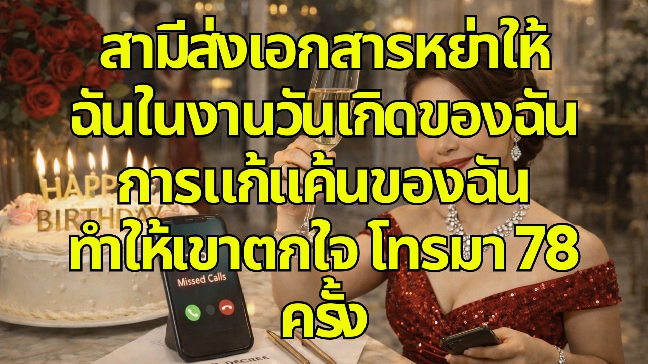 สามีส่งเอกสารหย่าให้ฉันในงานวันเกิดของฉัน การแก้แค้นของฉันทำให้เขาตกใจ โทรมา 78 ครั้ง