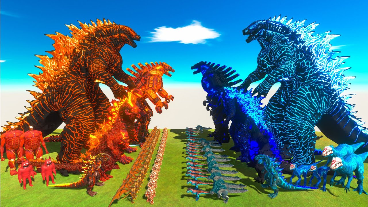 Evolution of Fire Godzilla VS Dark Ice Itself - Animal Revolt Battle Simulator