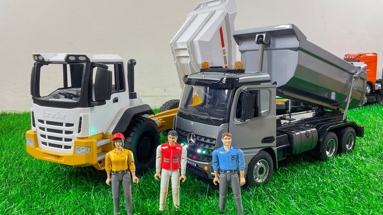 Unboxing Mobil Mainan Rc Dump Truk Mercedes Benz Arocs Scale 1:20. Truck Volvo , Radio-Control