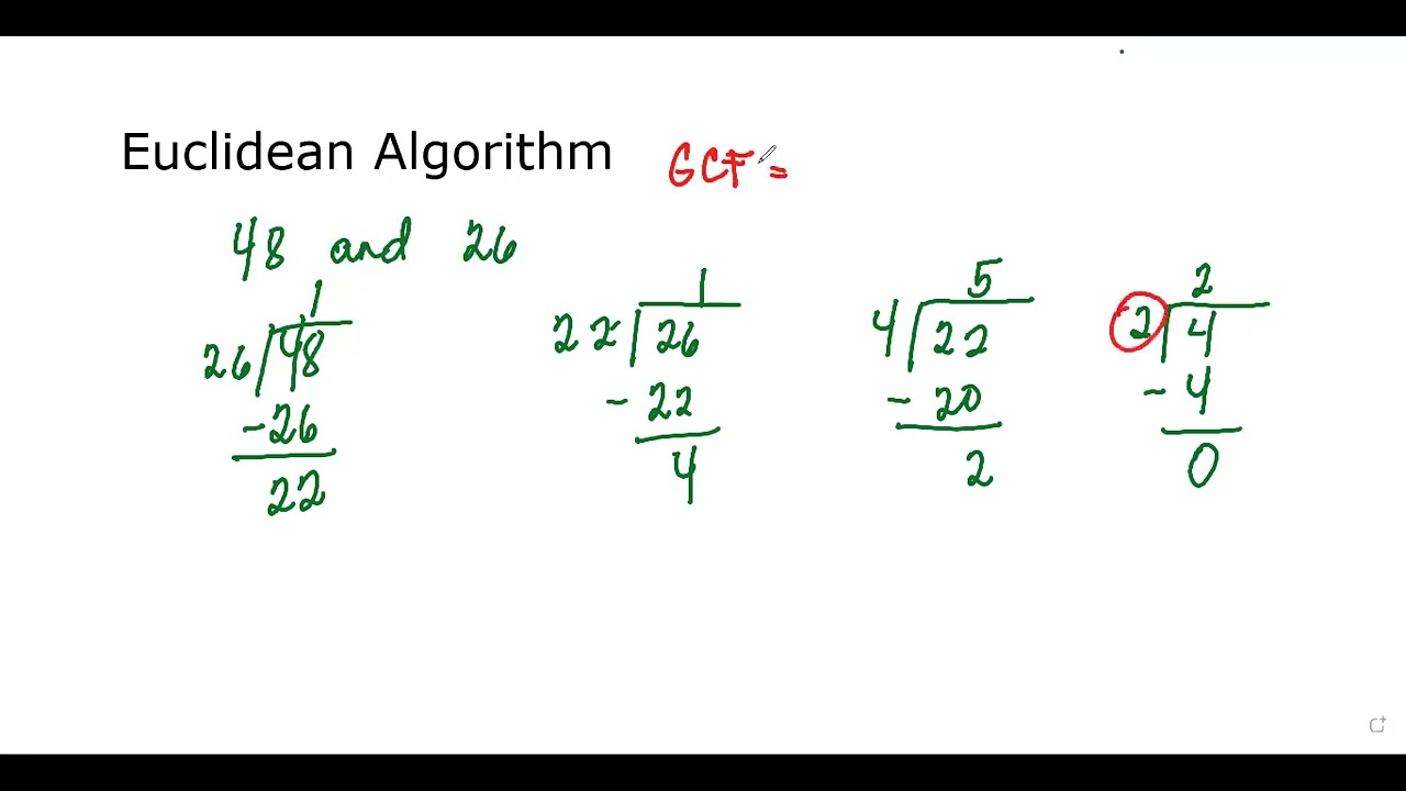 FINDING GCF USING EUCLIDEAN METHOD